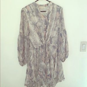 Snakeskin three quarter length dress